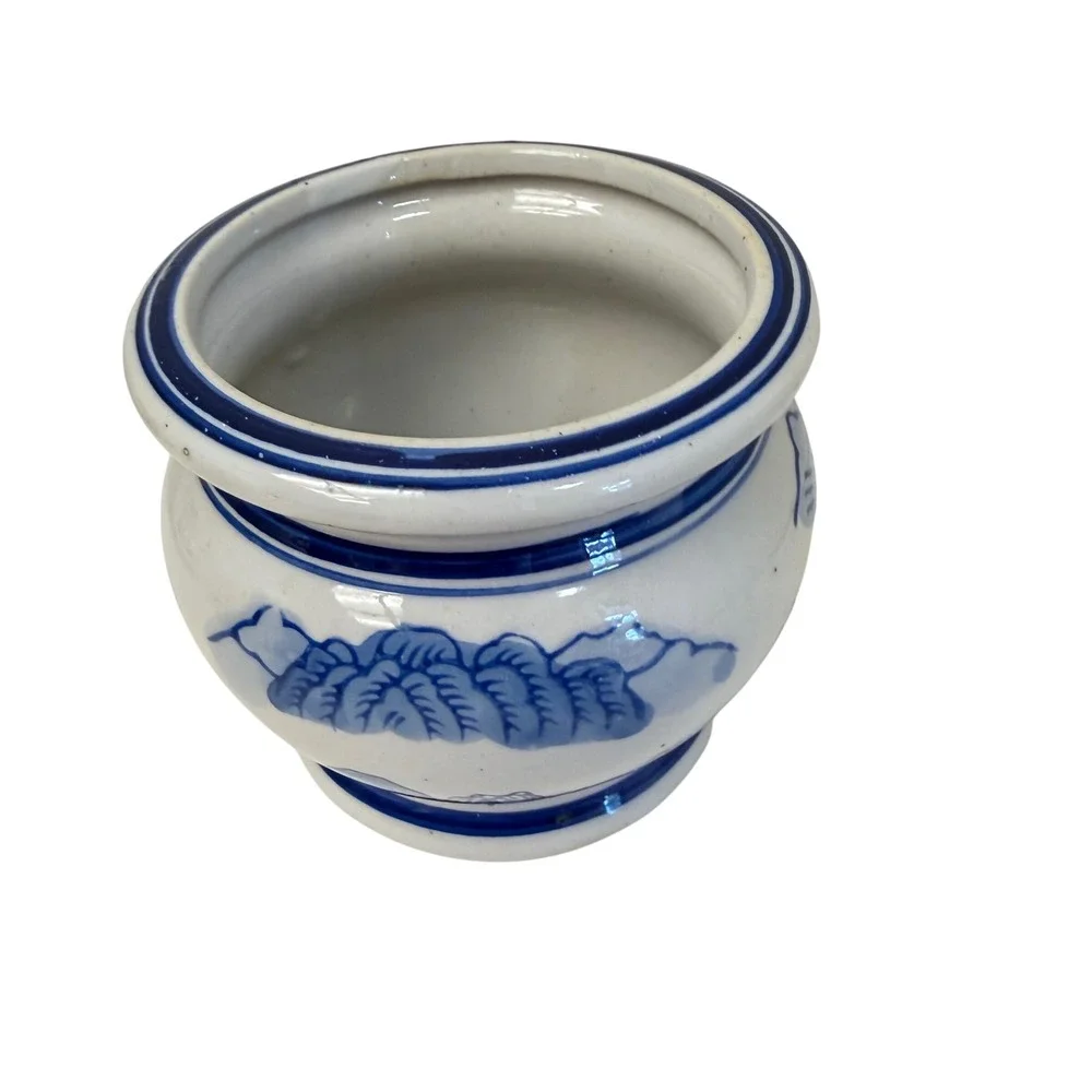 G.K.B. Delft Hand Painted Ginger Jar Holland Small Blue White Landscape Planter